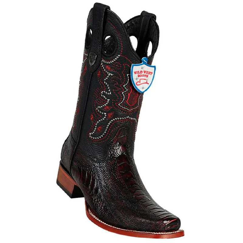 Eco-Friendly Sneakers Wild West Boots #28180518 Men's | Color Black Cherry | Men's Wild West Square Toe Ostrich Leg Boots Handcrafted Eco-Friendly Sneakers Wild West Boots #28180518 Men's | Color Black Cherry | Men's Wild West Square Toe Ostrich Leg Boots Handcrafted