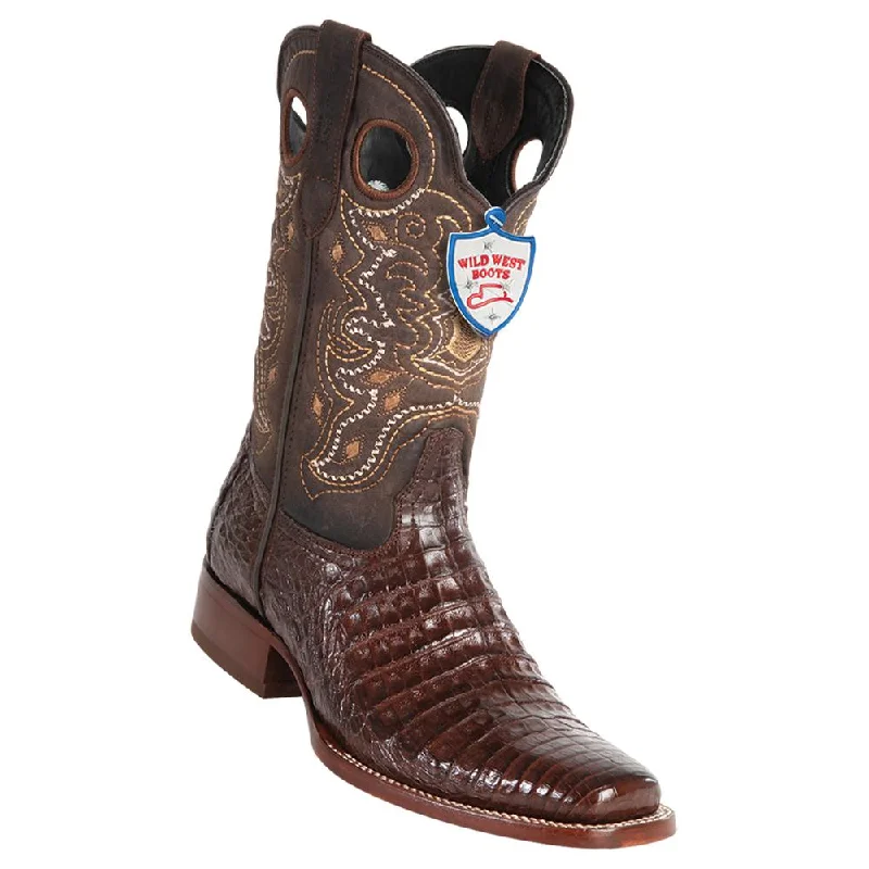 Fashionable Work Boots Wild West Boots #28188207 Men's | Color Brown | Men's Wild West Square Toe Caiman Belly Boots Handcrafted Fashionable Work Boots Wild West Boots #28188207 Men's | Color Brown | Men's Wild West Square Toe Caiman Belly Boots Handcrafted