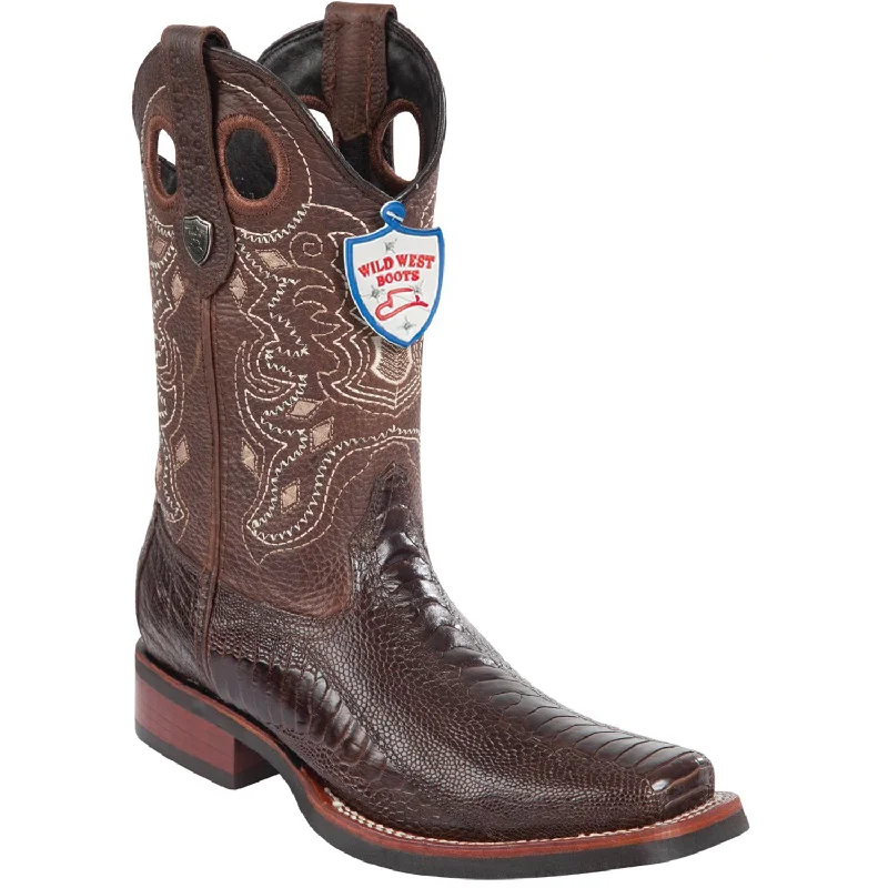 Cozy Winter Shoes Wild West Boots #28190507 Men's | Color Brown | Men's Wild West Ostrich Leg Square Toe Rubber Sole Boots Cozy Winter Shoes Wild West Boots #28190507 Men's | Color Brown | Men's Wild West Ostrich Leg Square Toe Rubber Sole Boots