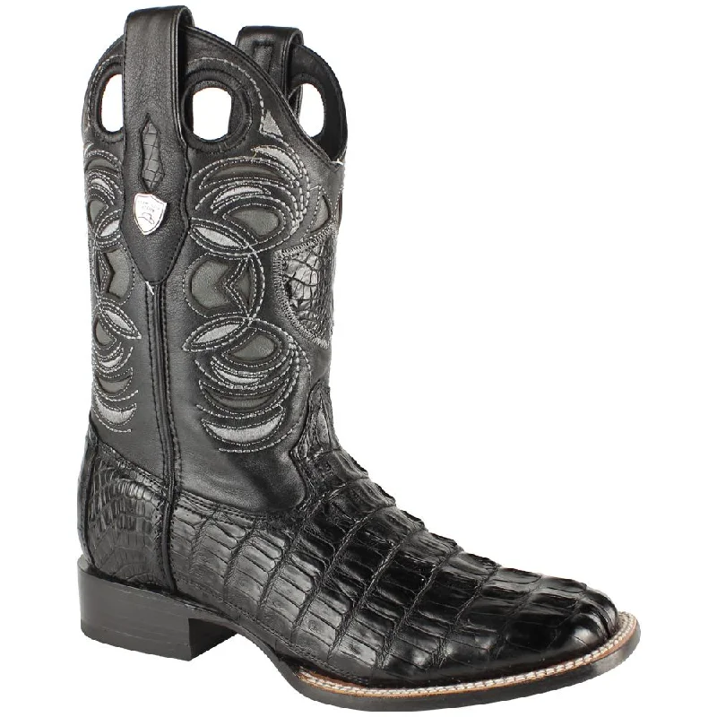 Vintage Boots Collection Wild West Boots #28240105 Men's | Color Black | Men’s Wild West Caiman Tail Boots Handcrafted Vintage Boots Collection Wild West Boots #28240105 Men's | Color Black | Men’s Wild West Caiman Tail Boots Handcrafted