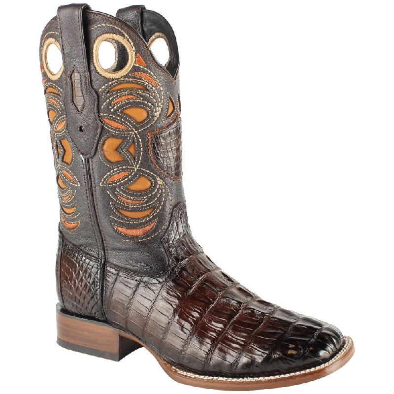 High Fashion Footwear Wild West Boots #28240116 Men's | Color Black Brown | Men’s Wild West Caiman Tail Boots Handcrafted High Fashion Footwear Wild West Boots #28240116 Men's | Color Black Brown | Men’s Wild West Caiman Tail Boots Handcrafted