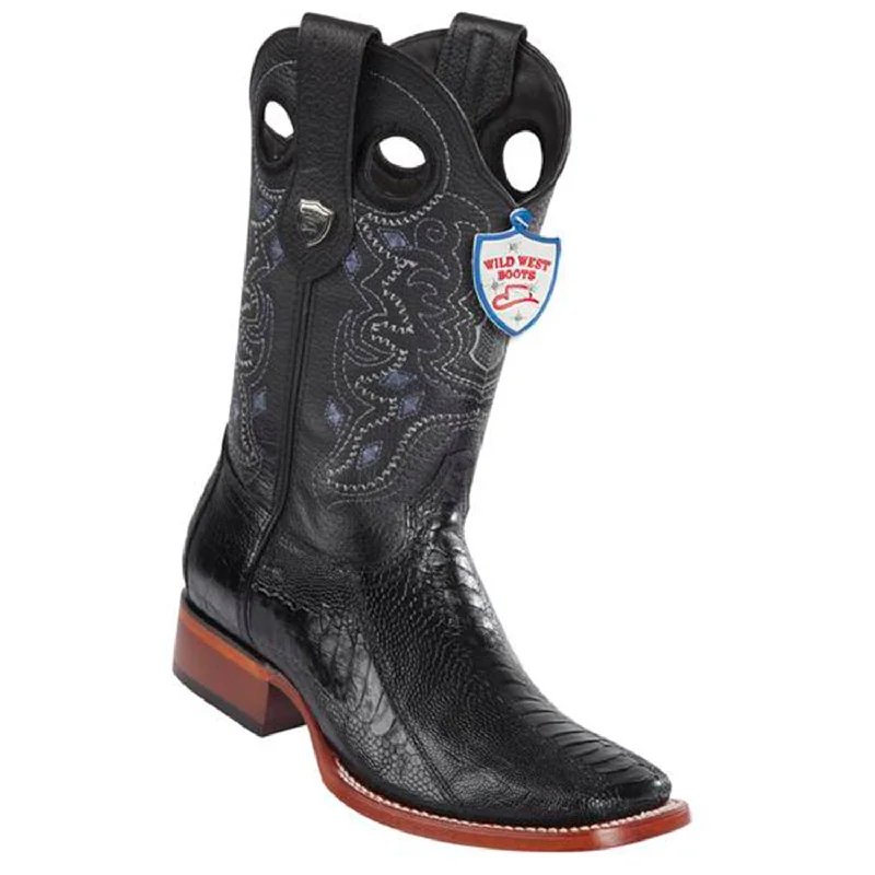Trendy Casual Shoes Wild West Boots #28240505 Men's | Color Black | Men's Wild West Square Toe Ostrich Leg Boots Handcrafted Trendy Casual Shoes Wild West Boots #28240505 Men's | Color Black | Men's Wild West Square Toe Ostrich Leg Boots Handcrafted