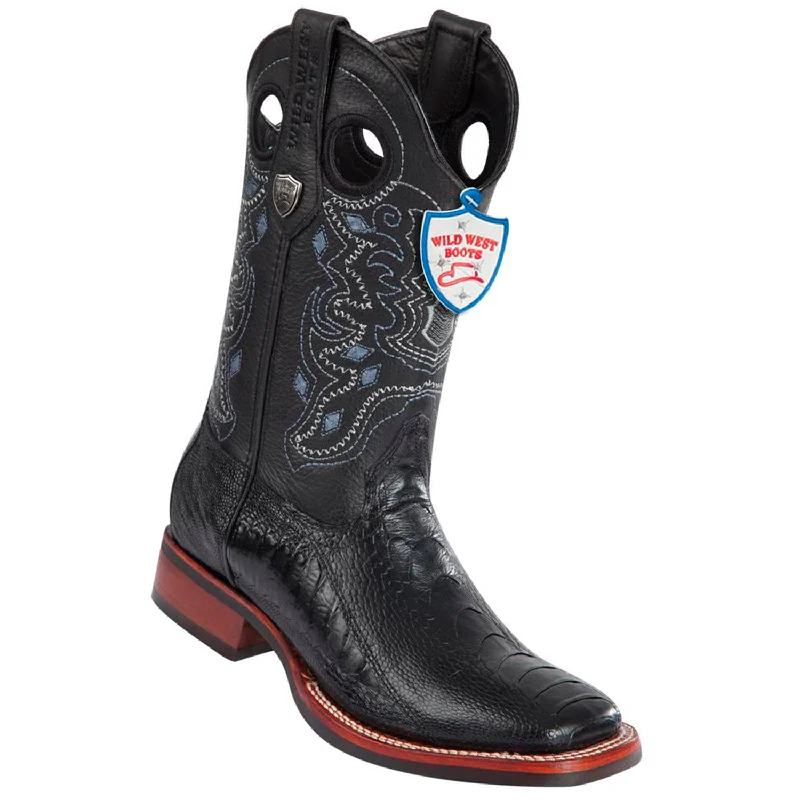 Slip-On Sneakers Collection Wild West Boots #28250505 Men's | Color Black | Men's Wild West Ostrich Leg Wide Square Toe Rubber Sole Boots Slip-On Sneakers Collection Wild West Boots #28250505 Men's | Color Black | Men's Wild West Ostrich Leg Wide Square Toe Rubber Sole Boots