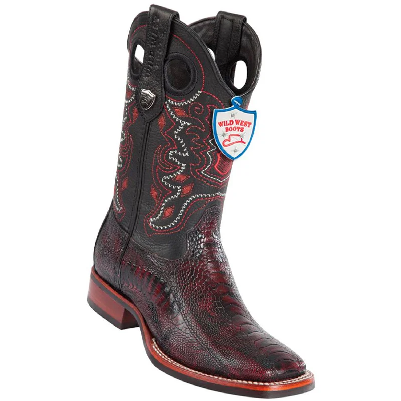 Light Running Shoes Wild West Boots #28250518 Men's | Color Black Cherry | Men's Wild West Ostrich Leg Wide Square Toe Rubber Sole Boots Light Running Shoes Wild West Boots #28250518 Men's | Color Black Cherry | Men's Wild West Ostrich Leg Wide Square Toe Rubber Sole Boots