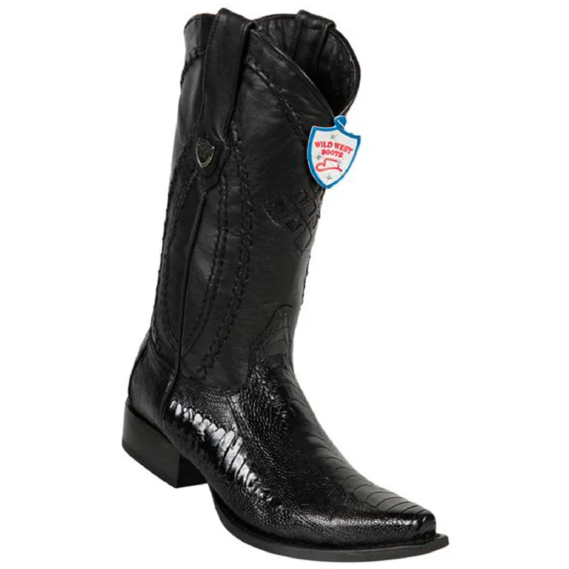 Outdoor Shoes Collection Wild West Boots #2940505 Men's | Color Black | Men's Wild West Ostrich Leg Snip Toe Boots Handcrafted Outdoor Shoes Collection Wild West Boots #2940505 Men's | Color Black | Men's Wild West Ostrich Leg Snip Toe Boots Handcrafted