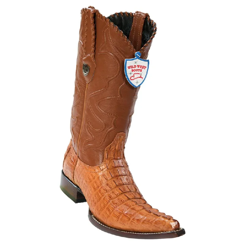 Classic Hiking Footwear Wild West Boots #2950103Men's | Color Cognac | Men's Wild West Caiman Tail 3x Toe Boots Handcrafted Classic Hiking Footwear Wild West Boots #2950103Men's | Color Cognac | Men's Wild West Caiman Tail 3x Toe Boots Handcrafted