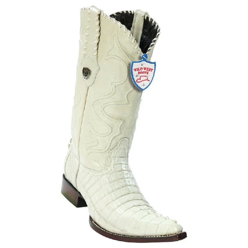 Sporty Hiking Shoes Wild West Boots #2950104 Men's | Color Winterwhite | Men's Wild West Caiman Tail 3x Toe Boots Handcrafted Sporty Hiking Shoes Wild West Boots #2950104 Men's | Color Winterwhite | Men's Wild West Caiman Tail 3x Toe Boots Handcrafted