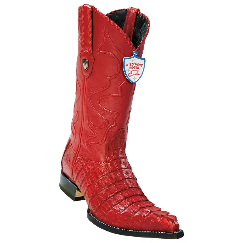 Durable Sports Sneakers Wild West Boots #2950112 Men's | Color Red | Men's Wild West Caiman Tail 3x Toe Boots Handcrafted Durable Sports Sneakers Wild West Boots #2950112 Men's | Color Red | Men's Wild West Caiman Tail 3x Toe Boots Handcrafted