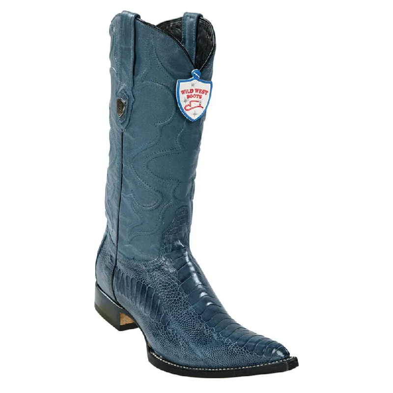 Leather Casual Shoes Wild West Boots #2950514 Men's | Color Blue Jean | Men's Wild West Ostrich Leg 3x Toe Boots Handcrafted Leather Casual Shoes Wild West Boots #2950514 Men's | Color Blue Jean | Men's Wild West Ostrich Leg 3x Toe Boots Handcrafted