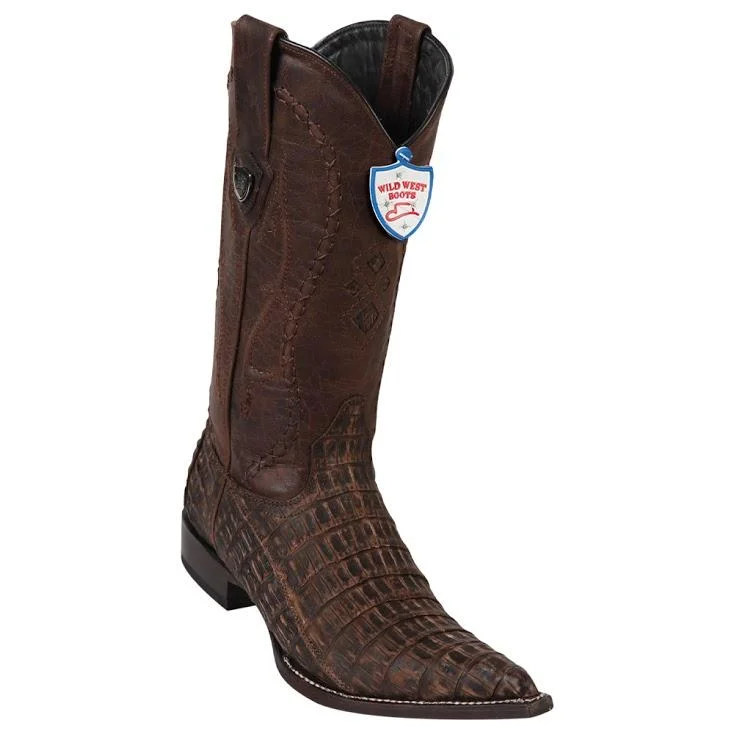 Waterproof Running Shoes Wild West Boots #2958235 Men's | Color Sanded Brown | Men's Wild West Caiman Belly 3x Toe Boots Handcrafted