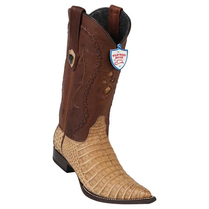 Fashionable Ankle Boots Wild West Boots #295G8251 Men's | Color Sanded Honey | Men's Wild West Caiman Belly 3x Toe Boots Handcrafted