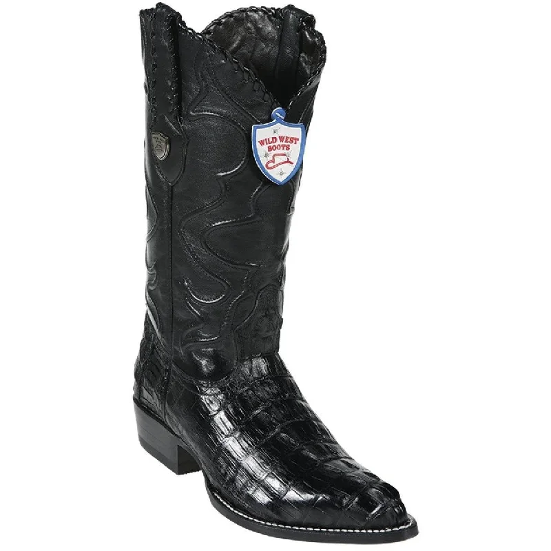 Stylish Work Sneakers Wild West Boots #2990105 Men's | Color Black | Men's Wild West Caiman Tail J Toe Boots Handcrafted Stylish Work Sneakers Wild West Boots #2990105 Men's | Color Black | Men's Wild West Caiman Tail J Toe Boots Handcrafted
