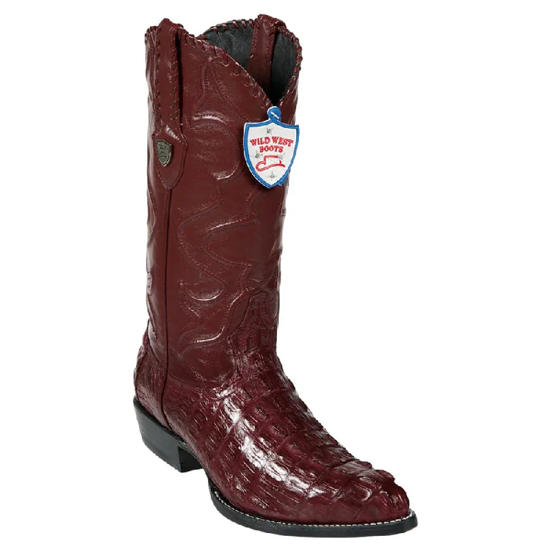 Outdoor Athletic Shoes Wild West Boots #2990106 Men's | Color Burgundy | Men's Wild West Caiman Tail J Toe Boots Handcrafted Outdoor Athletic Shoes Wild West Boots #2990106 Men's | Color Burgundy | Men's Wild West Caiman Tail J Toe Boots Handcrafted