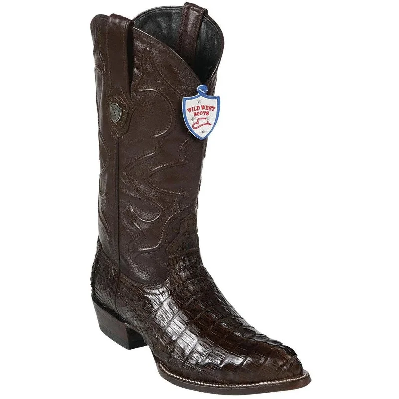 Comfortable Platform Shoes Wild West Boots #2990107Men's | Color Brown | Men's Wild West Caiman Tail J Toe Boots Handcrafted Comfortable Platform Shoes Wild West Boots #2990107Men's | Color Brown | Men's Wild West Caiman Tail J Toe Boots Handcrafted