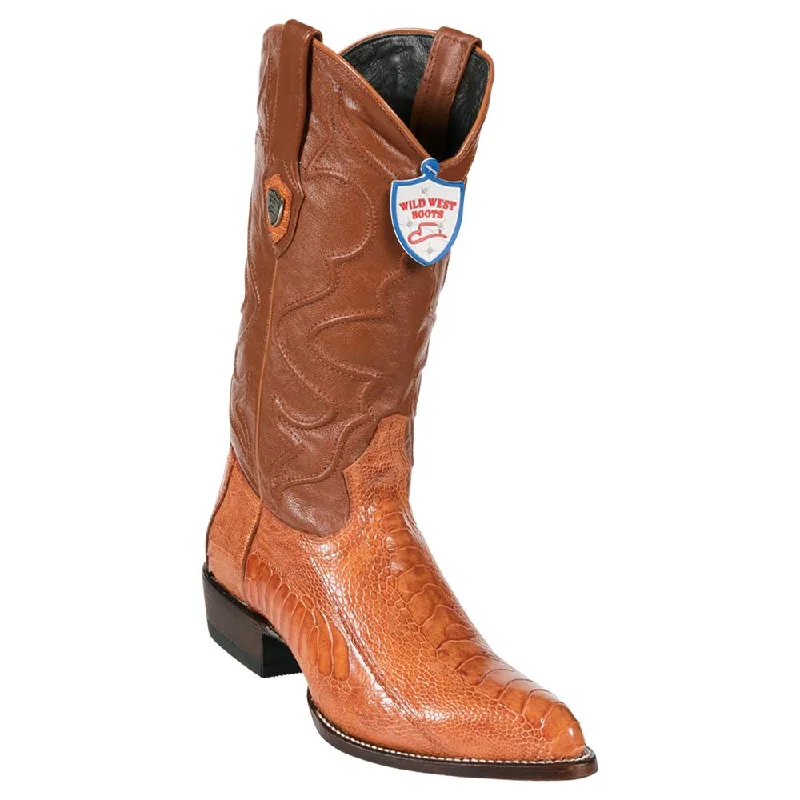Best Hiking Shoes Online Wild West Boots #2990503 Men's | Color Cognac | Men's Wild West Ostrich Leg J Toe Boots Handcrafted