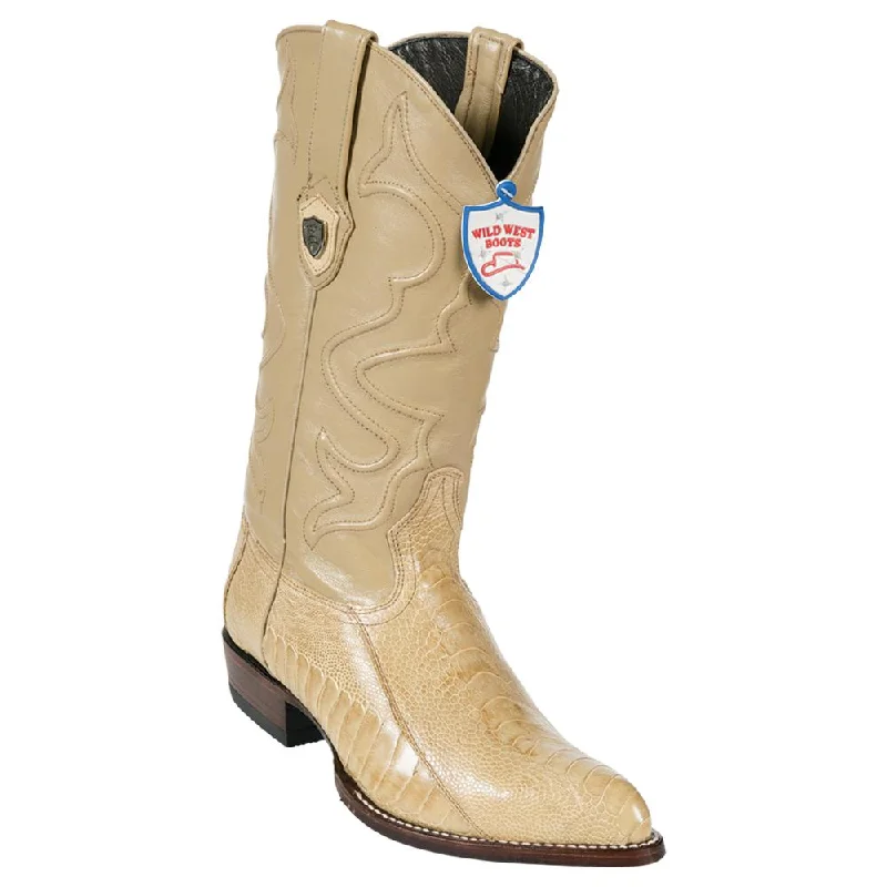 Fashionable Moccasins Wild West Boots #2990511 Men's | Color Oryx | Men's Wild West Ostrich Leg J Toe Boots Handcrafted
