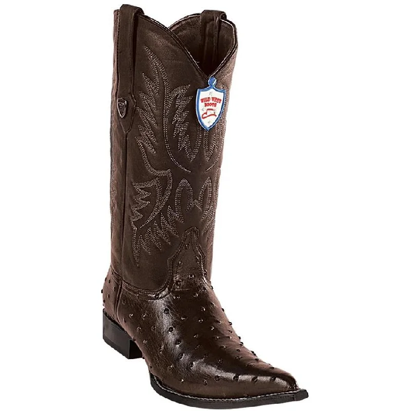 Summer Flip Flops Wild West Boots #6950307 Men's | Color Brown | Men’s Wild West Ostrich Print Boots 3X Toe Handcrafted