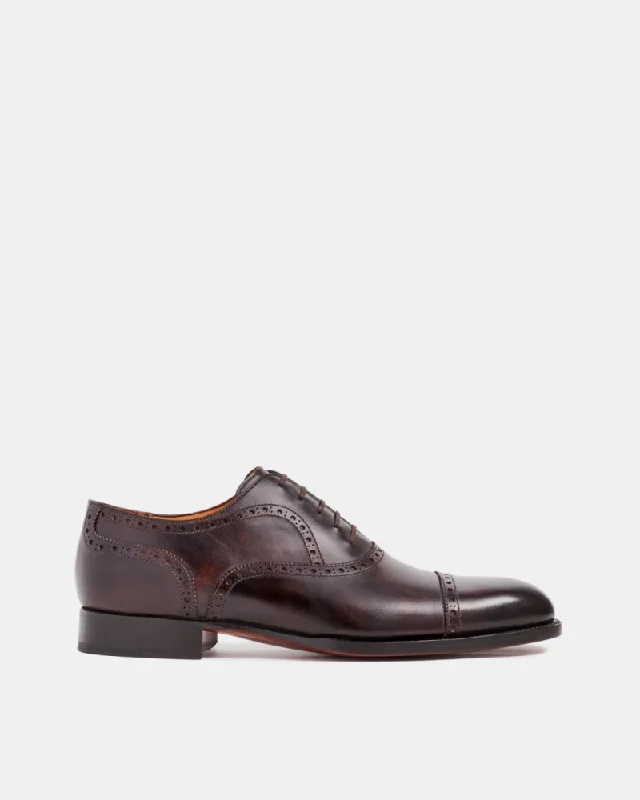 Durable Work Sandals Museum Brown Brogue Oxford Shoe