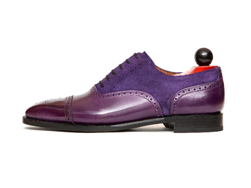 Fashionable Snow Boots Windermere - MTO - Purple Calf / Purple Suede - LPB Last - Single Leather Sole