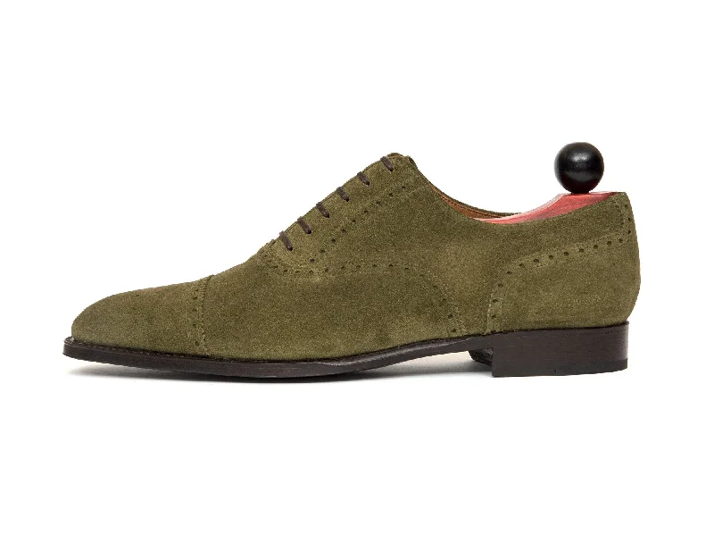 Trendy Running Sandals Windermere - MTO - Olive Suede - MGF Last - Single Leather Sole