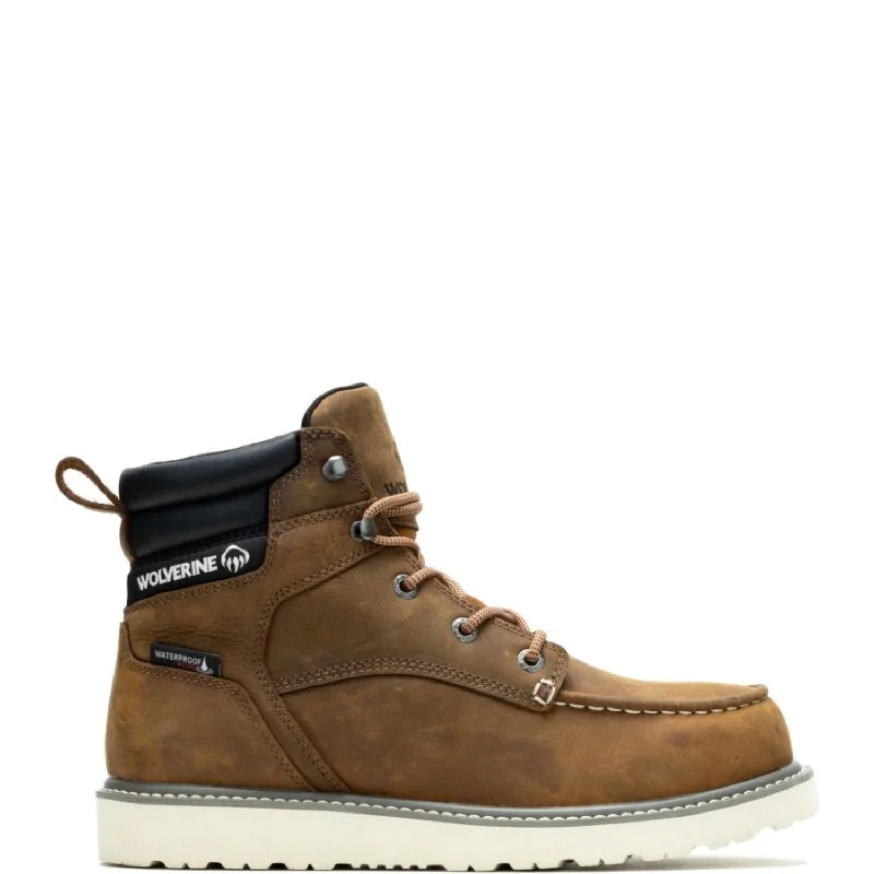 Best Hiking Shoes For Winter Sale Wolverine Men's Trade Wedge 6" Waterproof Moc-Toe Steel Toe Boot