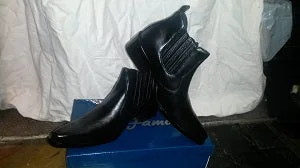 Casual Running Boots Arthur -- Men's Twin Gore High Heel Dress Boot -- Black