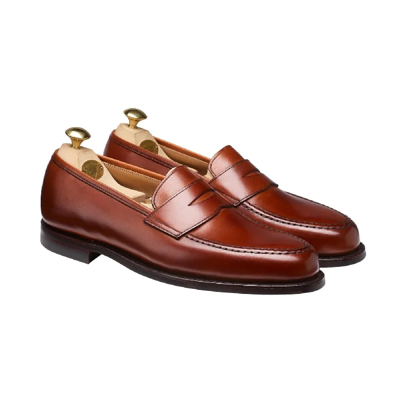 Comfortable Sports Flats Boston Chestnut Burnished Calf