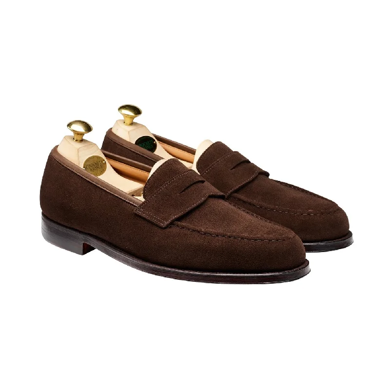 High Fashion Dress Shoes Boston Dark Brown Suede