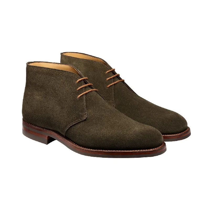 Comfortable Leather Boots Chiltern Earth Green Suede
