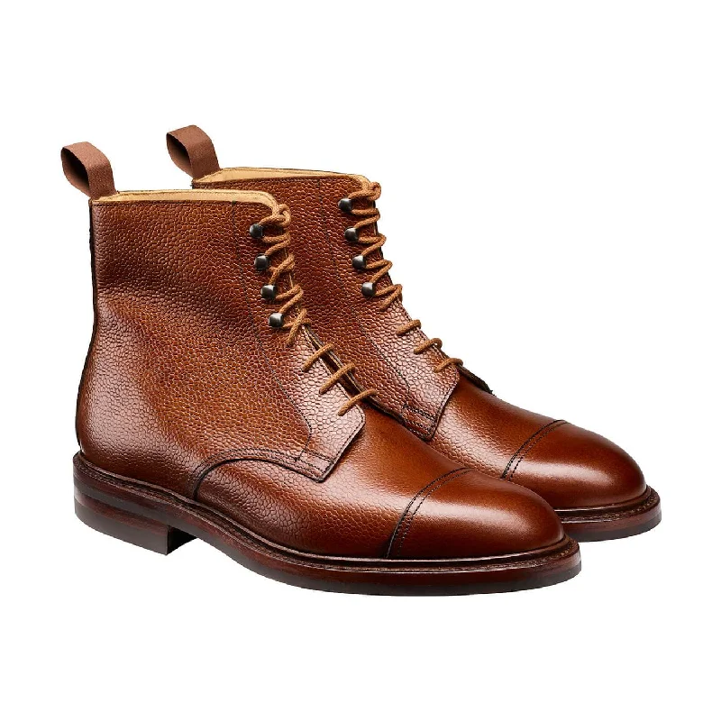 Leather Work Boots Coniston Tan Scotch Grain