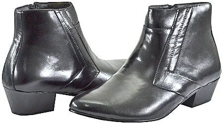 Trendy Lace-Up Sandals Gabriel -- Men's Cuban Heel Dress Boot -- Black