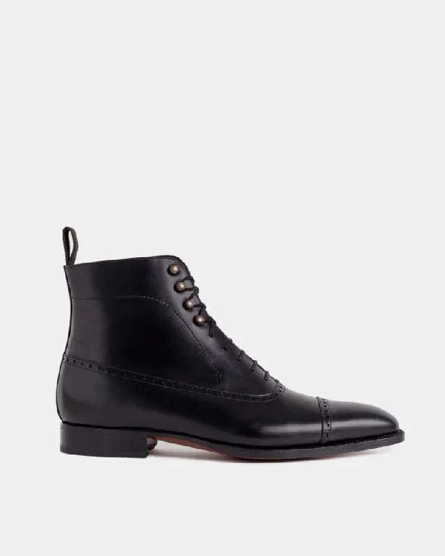 Comfortable Boots For Hiking Black Balmoral Brogue Boot