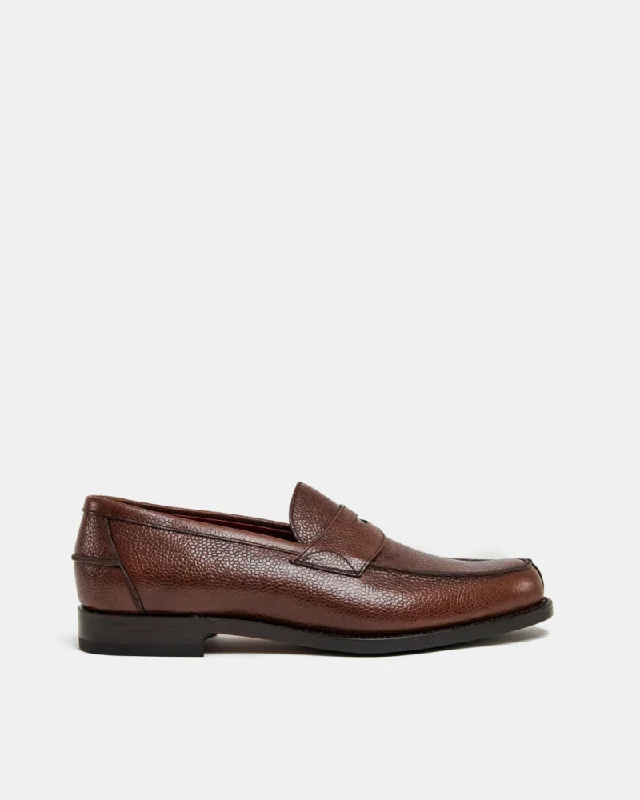 Fashionable Work Sneakers Brown Grain Penny Loafer