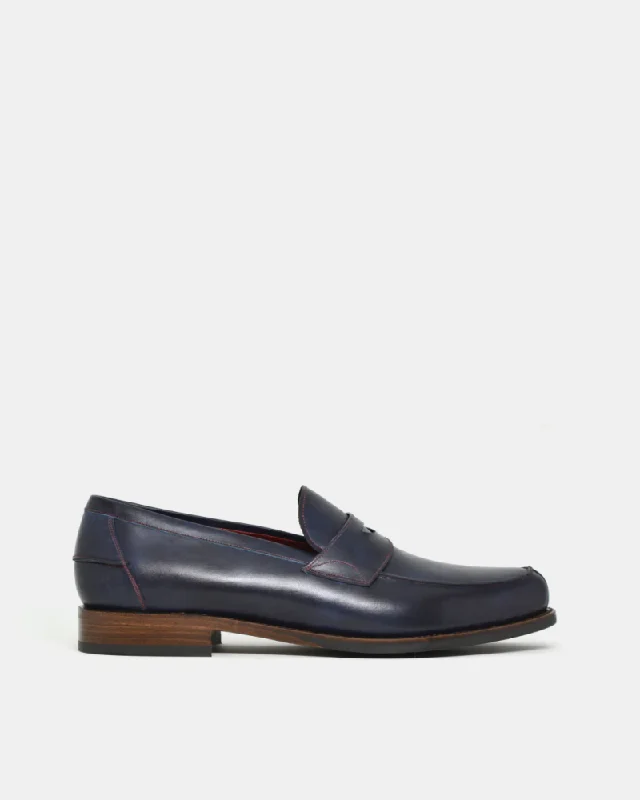Designer Work Shoes Museum Blue Penny Loafer