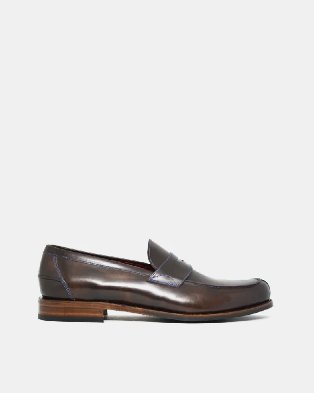 Comfortable Hiking Footwear Museum Brown Penny Loafer