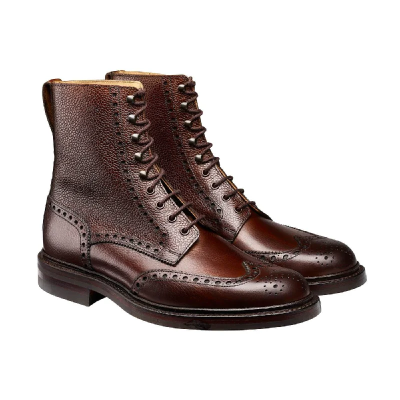 Comfortable Hiking Footwear Islay Dark Brown Scotch Grain
