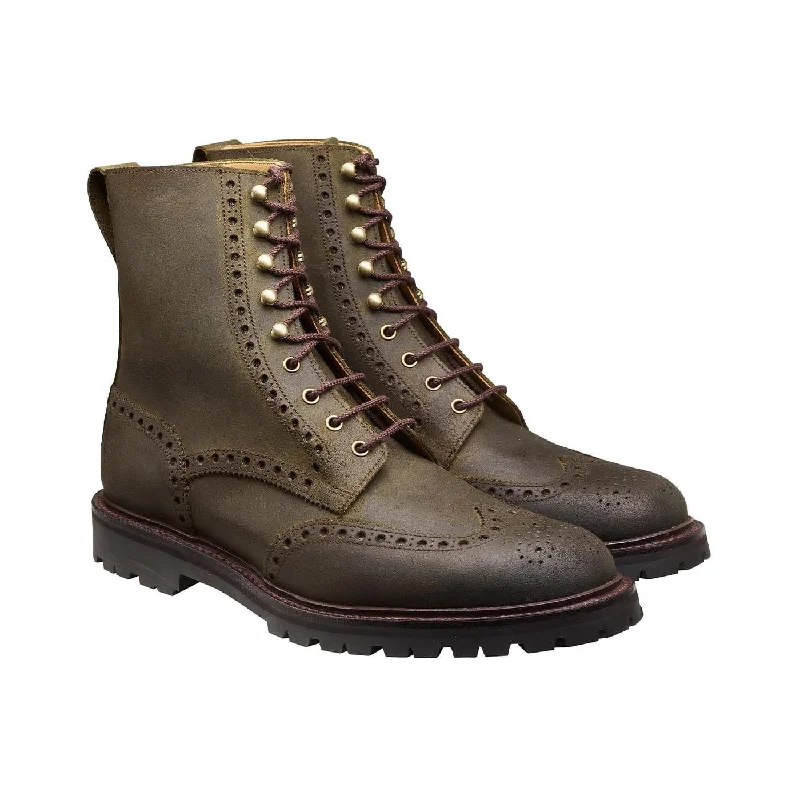Stylish Hiking Footwear Islay Green Rough-Out Suede