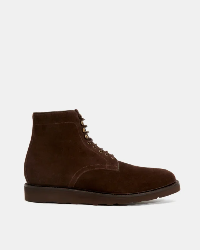 Designer Casual Sneakers Brown Suede Plain-Toe Boot