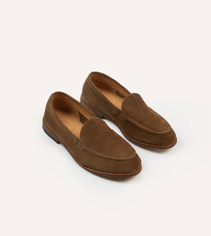 Designer Running Shoes Light Brown Suede Henri Summer Loafer
