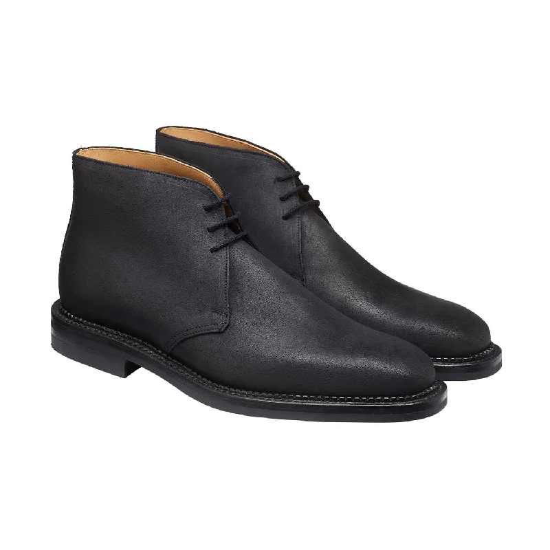 Comfortable Formal Boots Molton Black Rough-Out Suede