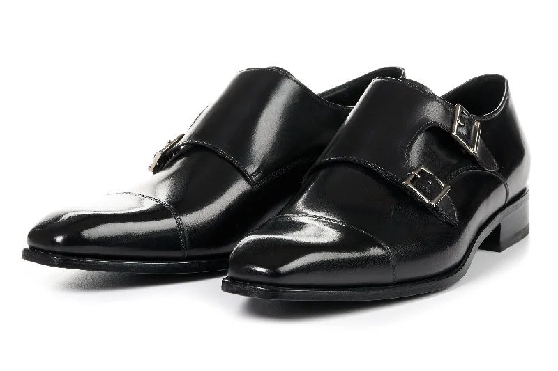 Sporty Casual Boots The Burton Double Monk Strap - Nero