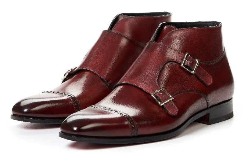 Comfortable Snow Boots For Sale The Heston Double Monk Strap Boot - Oxblood