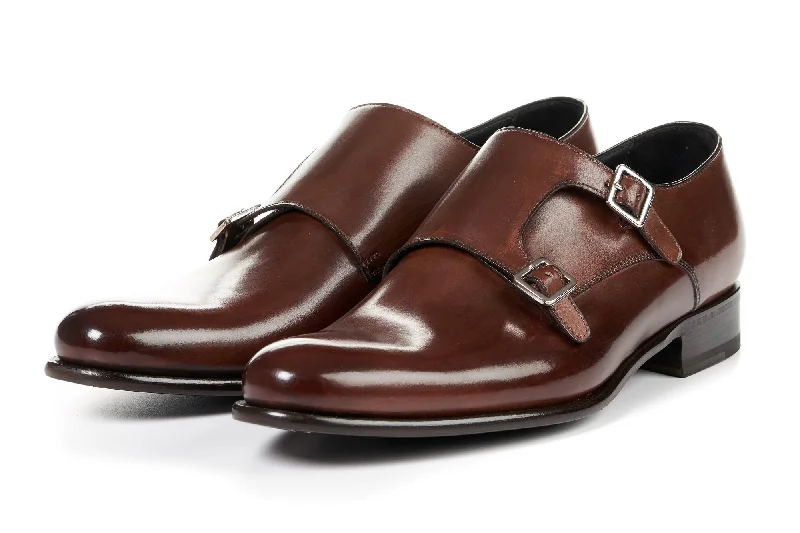 Comfortable Formal Boots The Poitier Double Monk Strap - Marrone