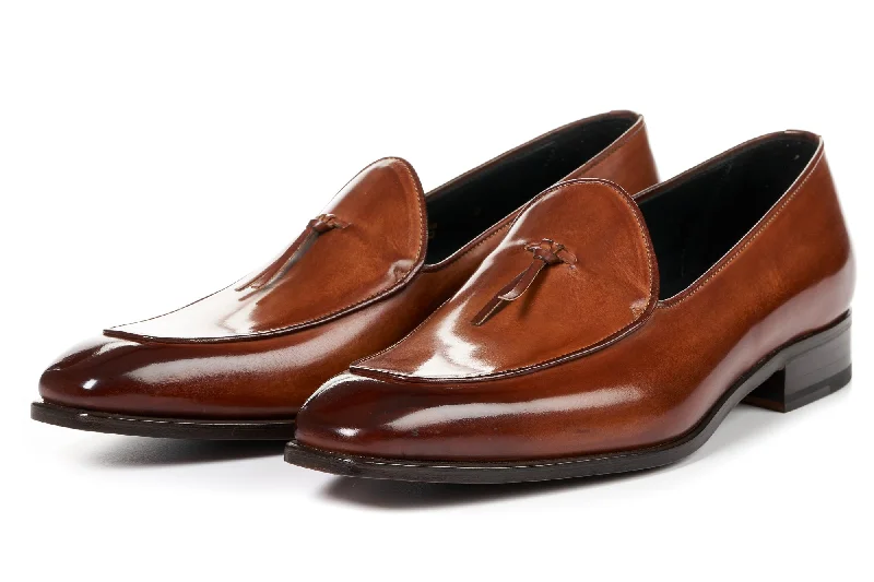 Stylish Hiking Sneakers The Van Damme Belgian Loafer - Havana Brown