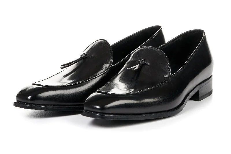 Leather Work Boots The Van Damme Belgian Loafer - Nero