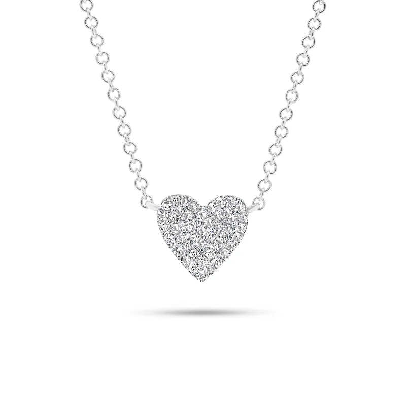 Pave Diamond Classic Heart Pendant Necklace