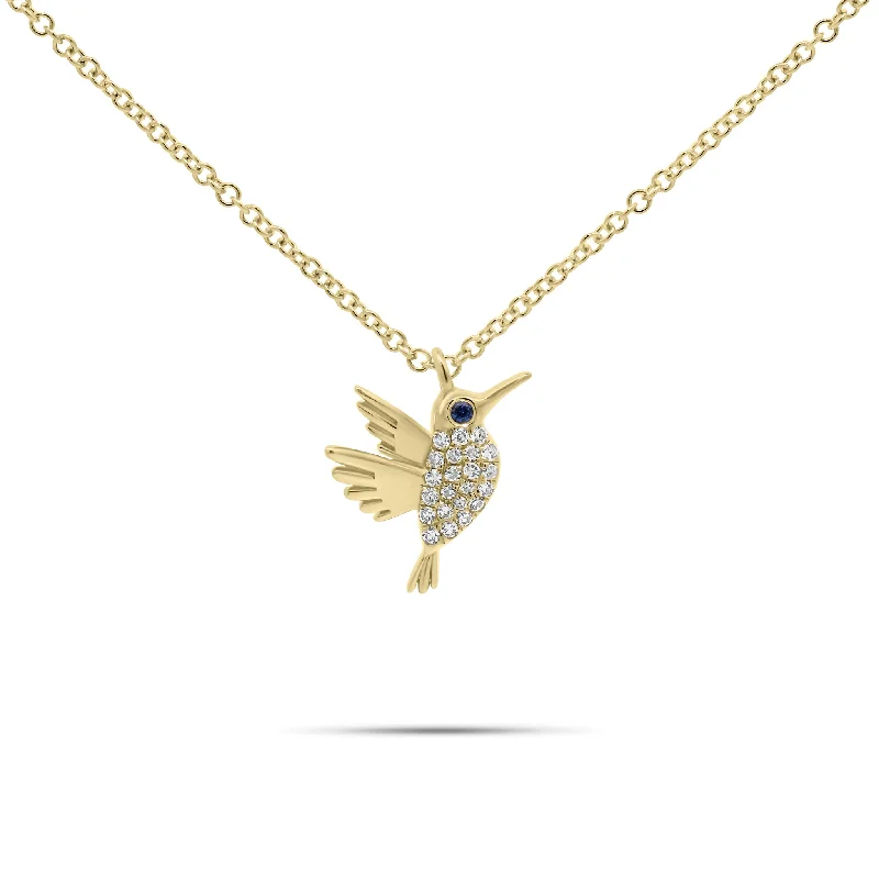 Diamond & Sapphire Hummingbird Pendant