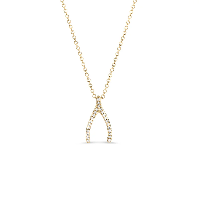 Diamond Wishbone Necklace