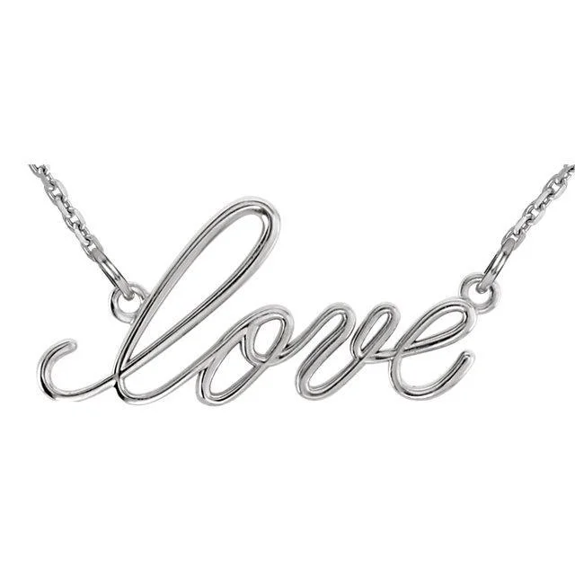 14KT GOLD 16" LOVE PENDANT NECKLACE