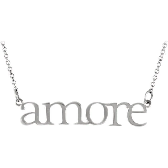 14KT GOLD "AMORE" 16.25" PENDANT NECKLACE